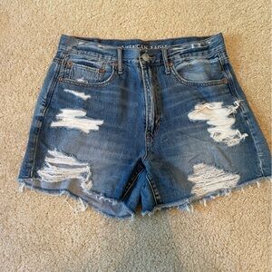 American Eagle Distressed Blue Denim Shorts